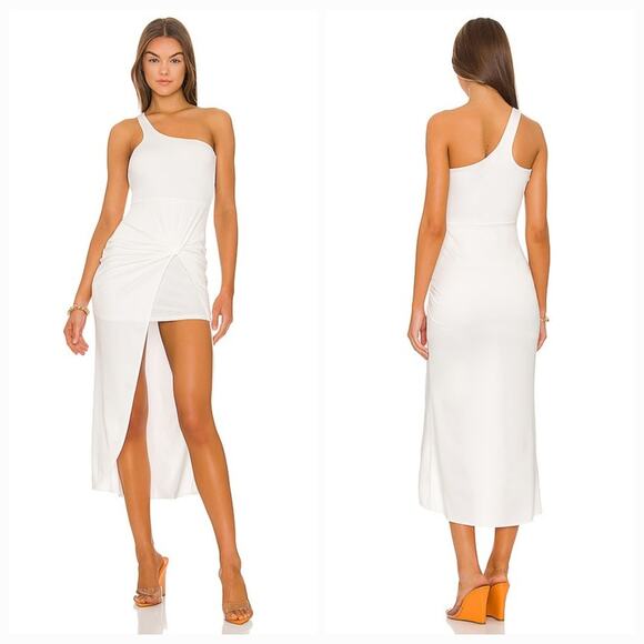 Superdown Marie One Shoulder Dress in White XS - Picture 1 of 13